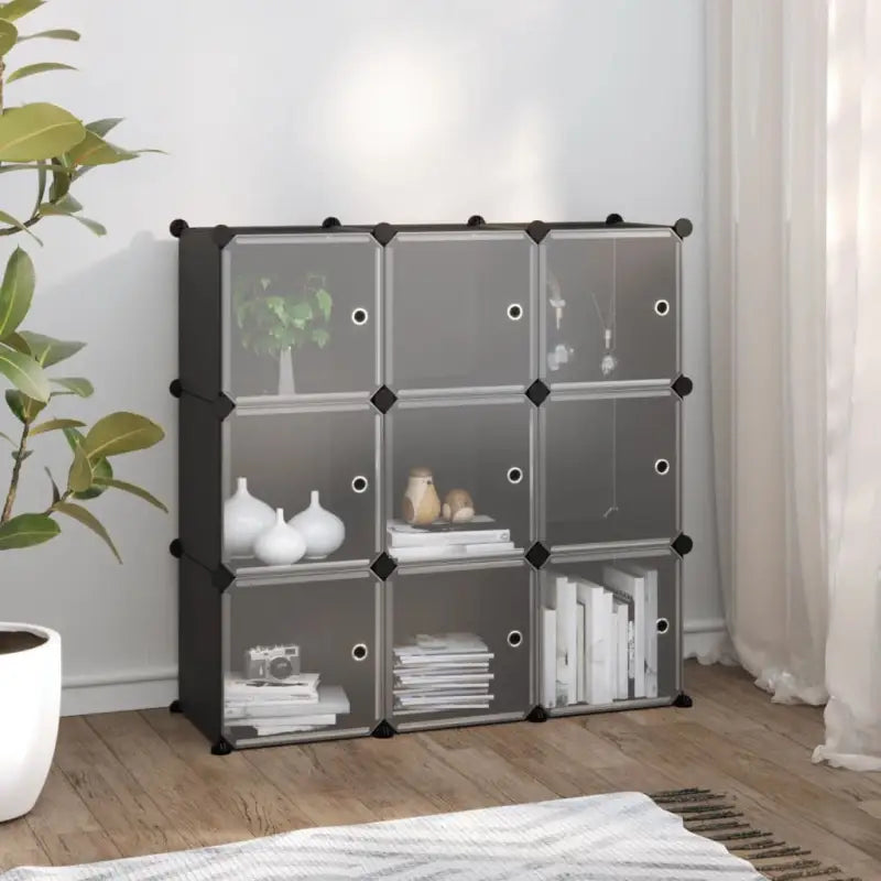 Houten Hamer Schoenenrek voor compacte opbergoplossingen - Zwart en transparant / 94.5 x 31.5 x 93.5 cm / 1