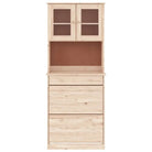 Houten hoge kast van massief grenenhout met houten knoppen - Dressoirs & buffetkasten