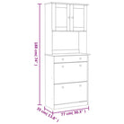 Houten hoge kast van massief grenenhout met houten knoppen - Dressoirs & buffetkasten