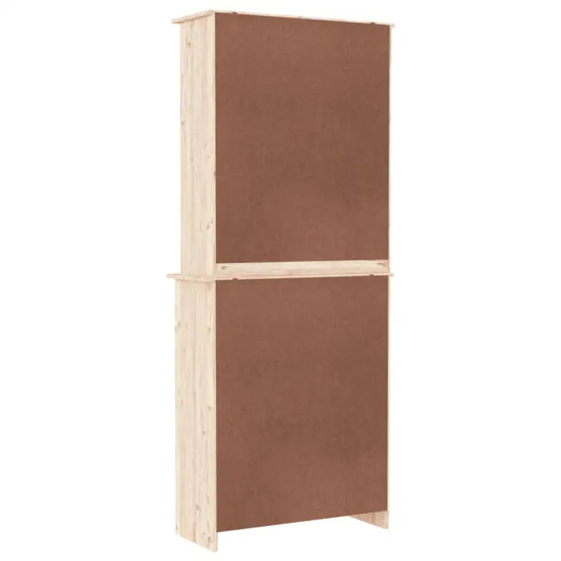 Houten hoge kast van massief grenenhout met houten knoppen - Dressoirs & buffetkasten