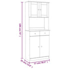 Houten hoge kast van massief grenenhout met houten knoppen - Dressoirs & buffetkasten