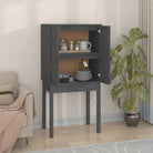 Houten hoge kast van massief grenenhout met rustiek ontwerp - Grijs / 1 - Dressoirs & buffetkasten