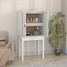 Houten hoge kast van massief grenenhout met rustiek ontwerp - Wit / 1 - Dressoirs & buffetkasten