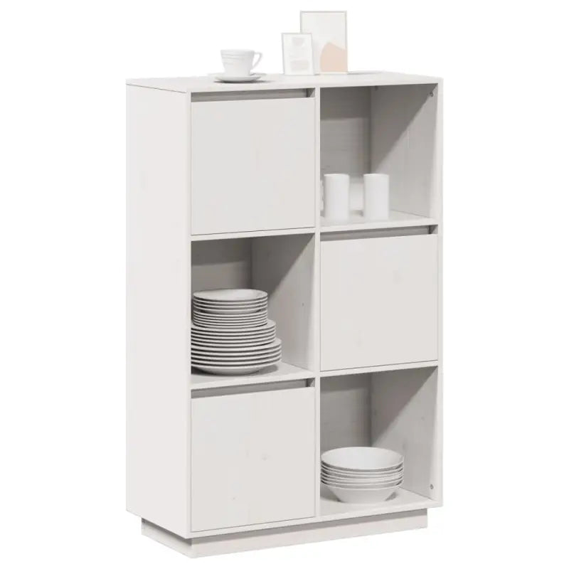 Houten hoge kast van massief grenenhout met rustieke uitstraling - Dressoirs & buffetkasten