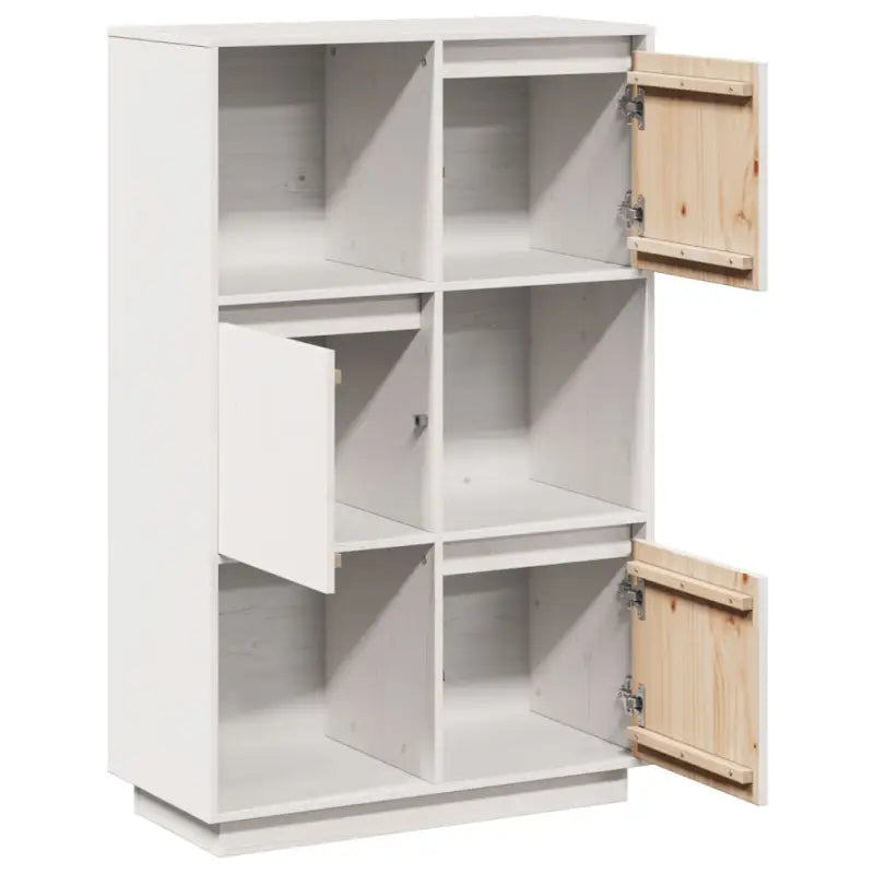Houten hoge kast van massief grenenhout met rustieke uitstraling - Dressoirs & buffetkasten