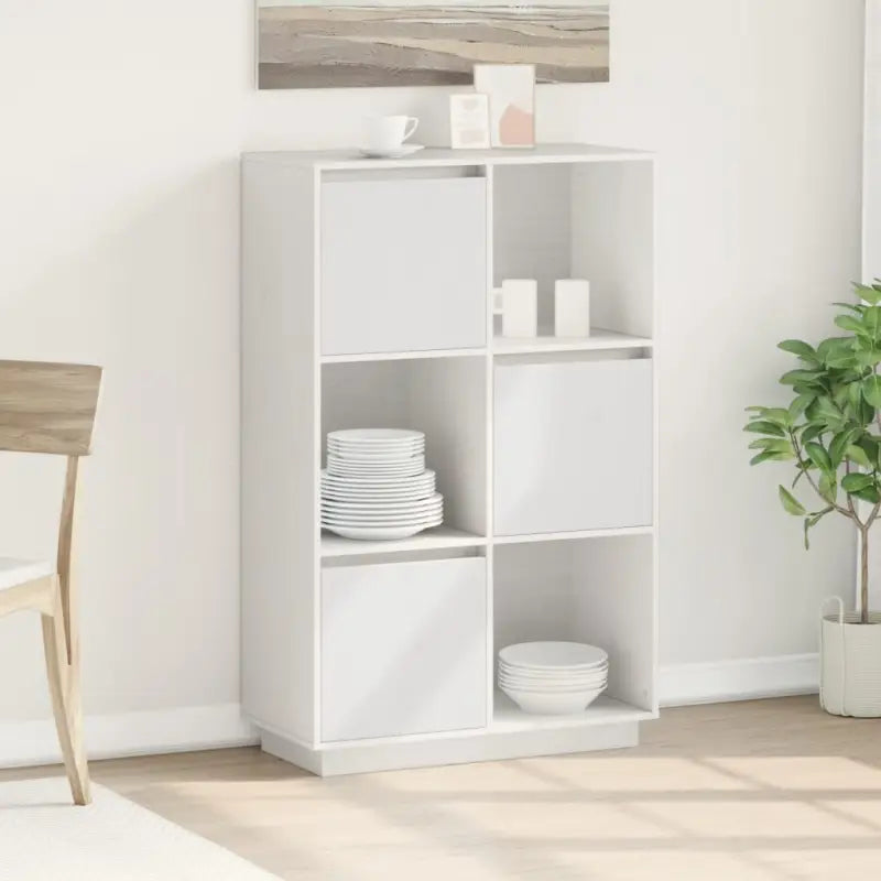 Houten hoge kast van massief grenenhout met rustieke uitstraling - Dressoirs & buffetkasten