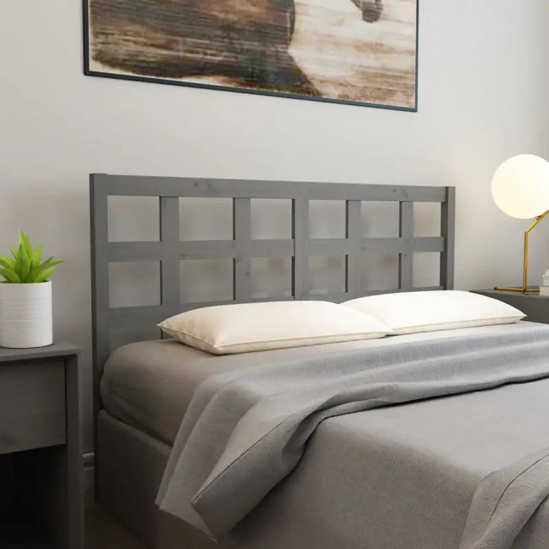 Houten hoofdbord van massief grenenhout met trendy design - Grijs / 156 x 100 cm / 1 - Hoofdborden en voetborden