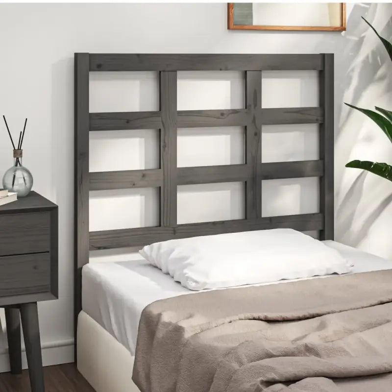 Houten hoofdbord van massief grenenhout met trendy design - Grijs / 95.5 x 100 cm / 1 - Hoofdborden en voetborden