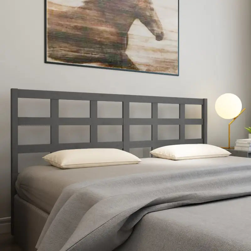 Houten hoofdbord van massief grenenhout met trendy design - Grijs / 205.5 x 100 cm / 1 - Hoofdborden en voetborden
