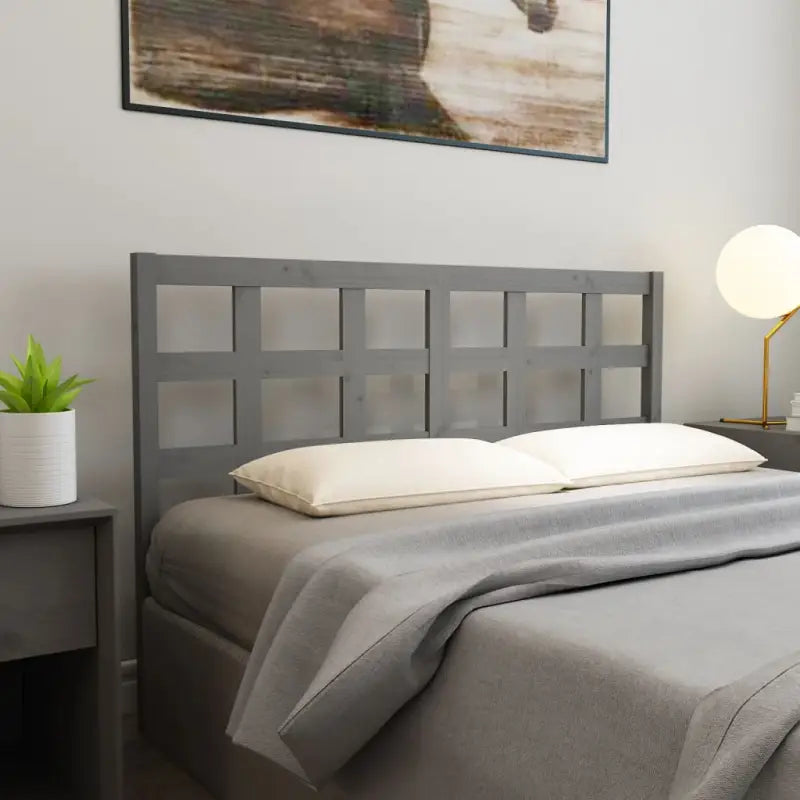 Houten hoofdbord van massief grenenhout met trendy design - Grijs / 165.5 x 100 cm / 1 - Hoofdborden en voetborden