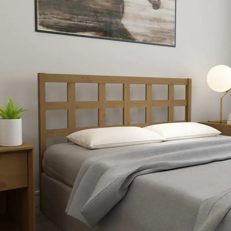 Houten hoofdbord van massief grenenhout met trendy design - Honingbruin / 156 x 100 cm / 1 - Hoofdborden en voetborden