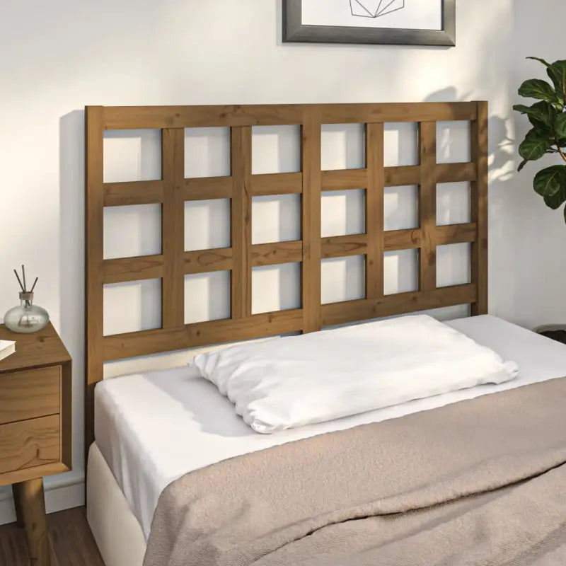 Houten hoofdbord van massief grenenhout met trendy design - Honingbruin / 125.5 x 100 cm / 1 - Hoofdborden en voetborden