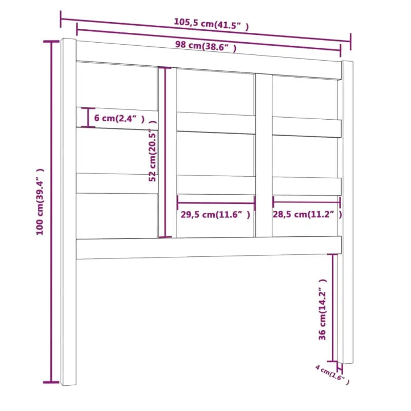 Houten hoofdbord van massief grenenhout met trendy design - Hoofdborden en voetborden