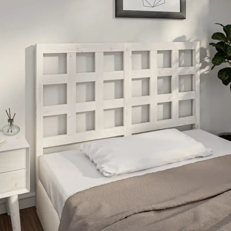 Houten hoofdbord van massief grenenhout met trendy design - Wit / 125.5 x 100 cm / 1 - Hoofdborden en voetborden