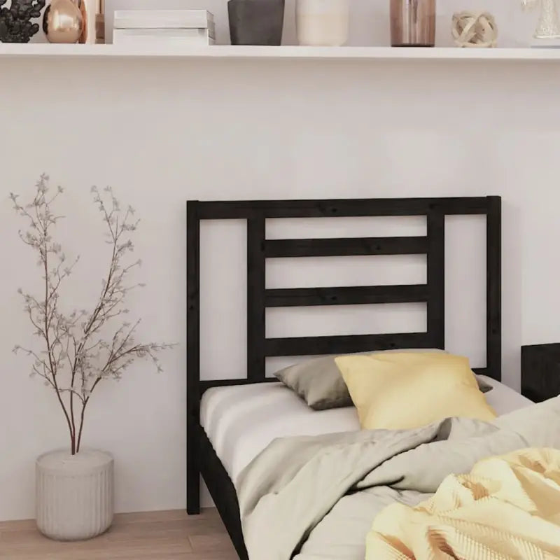 Houten hoofdborden en voetborden van massief grenenhout voor elke slaapkamer - Zwart / 96 x 100 cm / 1 - Hoofdborden