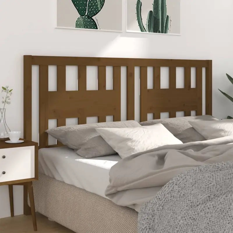Houten hoofdeind van massief grenenhout met trendy ontwerp - Honingbruin / 166 x 100 cm / 1 - Hoofdborden en voetborden