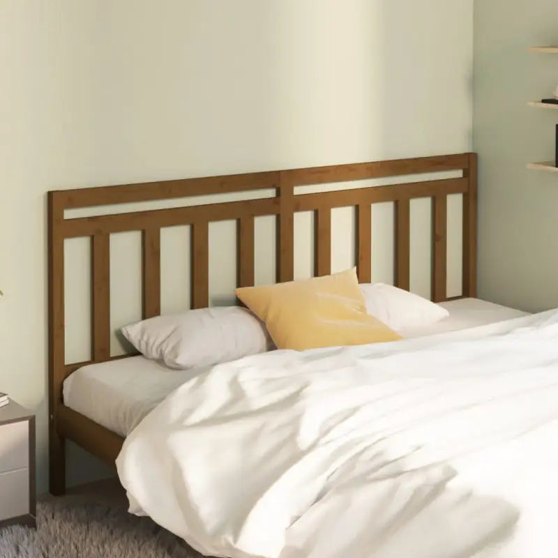 Houten hoofdeinde van massief grenenhout met trendy design - Honingbruin / 206 x 100 cm / 1 - Hoofdborden en voetborden