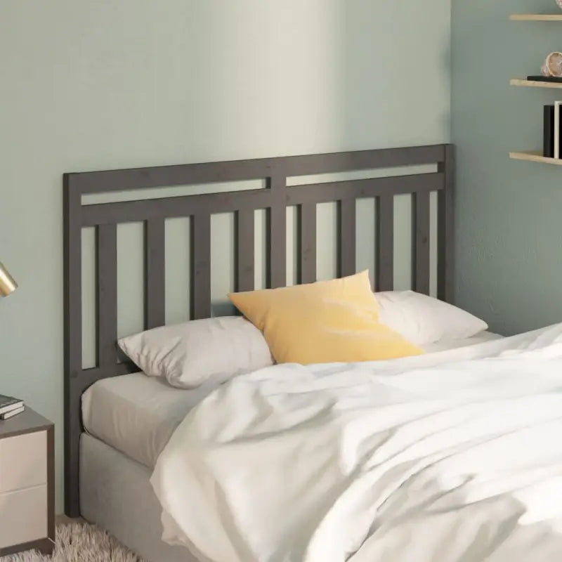 Houten hoofdeinde van massief grenenhout met trendy design - Grijs / 146 x 100 cm / 1 - Hoofdborden en voetborden