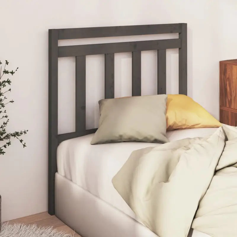 Houten hoofdeinde van massief grenenhout met trendy design - Grijs / 81 x 100 cm / 1 - Hoofdborden en voetborden
