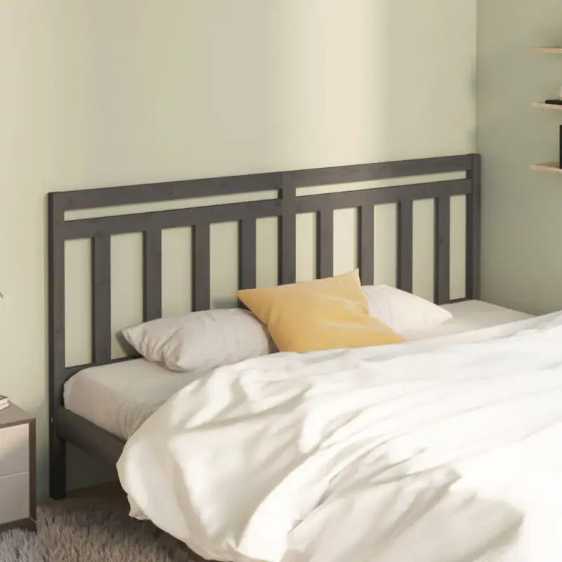 Houten hoofdeinde van massief grenenhout met trendy design - Grijs / 186 x 100 cm / 1 - Hoofdborden en voetborden