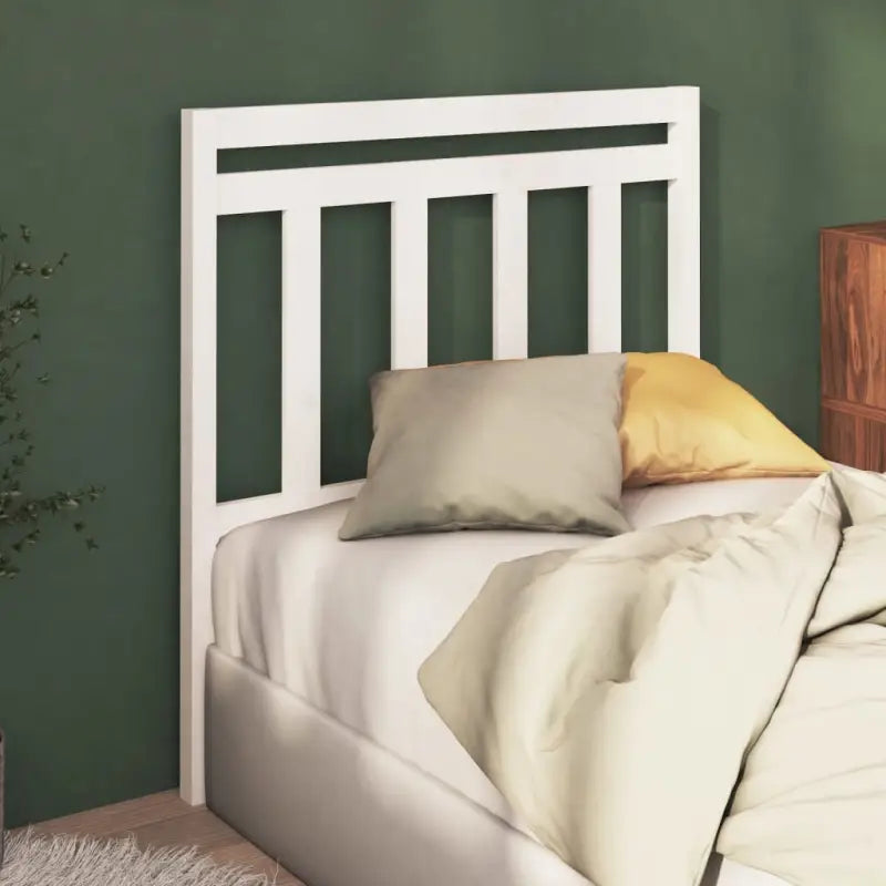 Houten hoofdeinde van massief grenenhout met trendy design - Wit / 106 x 100 cm / 1 - Hoofdborden en voetborden