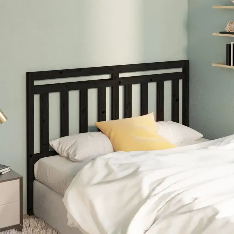 Houten hoofdeinde van massief grenenhout met trendy design - Zwart / 156 x 100 cm / 1 - Hoofdborden en voetborden