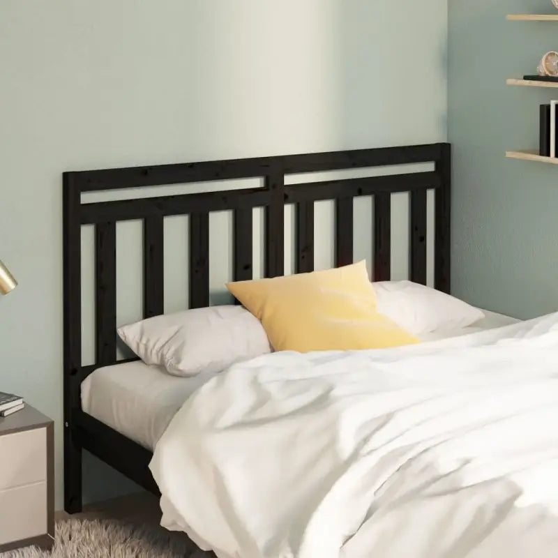 Houten hoofdeinde van massief grenenhout met trendy design - Zwart / 166 x 100 cm / 1 - Hoofdborden en voetborden