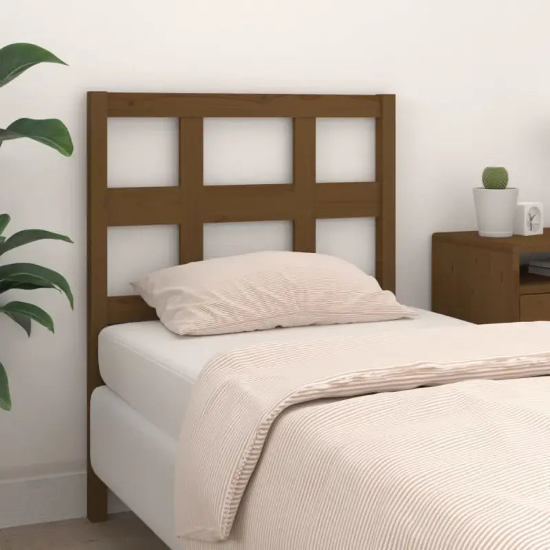 Houten hoofdeinde van massief grenenhout met trendy ontwerp - Honingbruin / 105.5 x 100 cm / 1 - Hoofdborden
