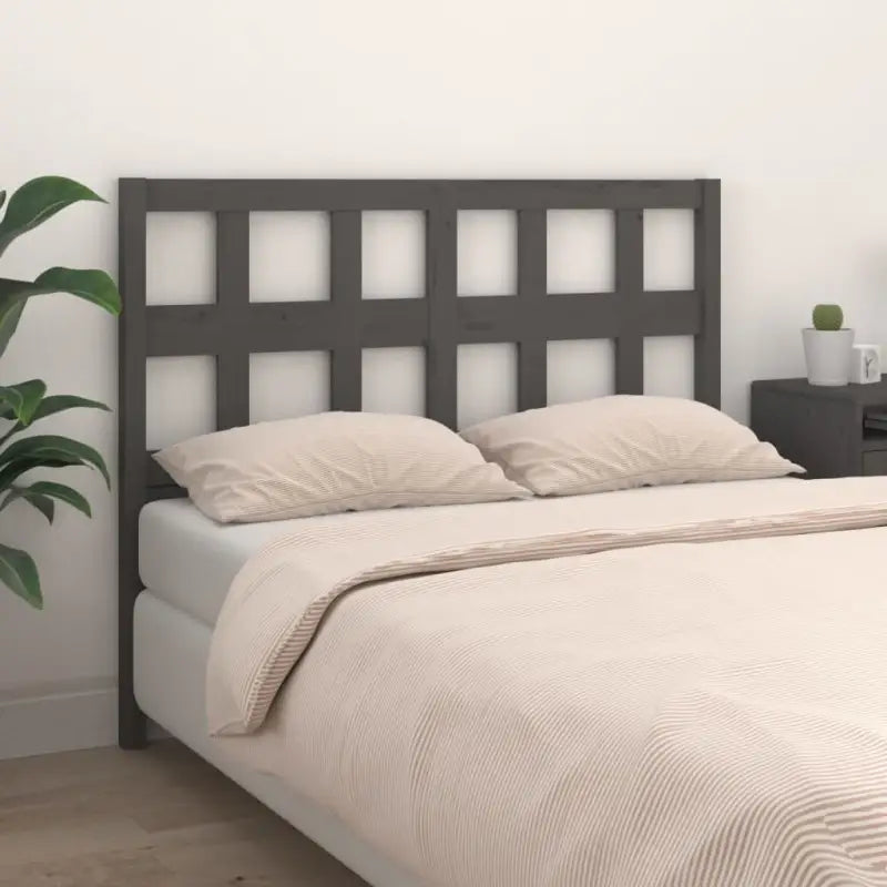 Houten hoofdeinde van massief grenenhout met trendy ontwerp - Grijs / 145.5 x 100 cm / 1 - Hoofdborden en voetborden