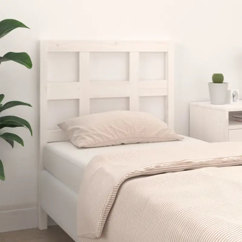 Houten hoofdeinde van massief grenenhout met trendy ontwerp - Wit / 95.5 x 100 cm / 1 - Hoofdborden en voetborden