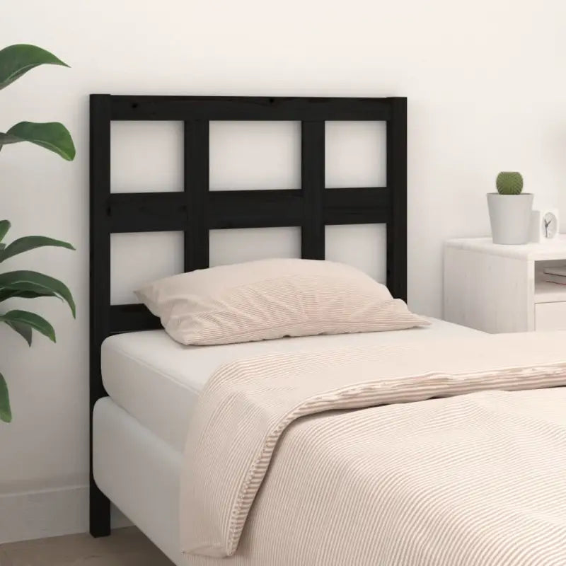 Houten hoofdeinde van massief grenenhout met trendy ontwerp - Zwart / 80.5 x 100 cm / 1 - Hoofdborden en voetborden