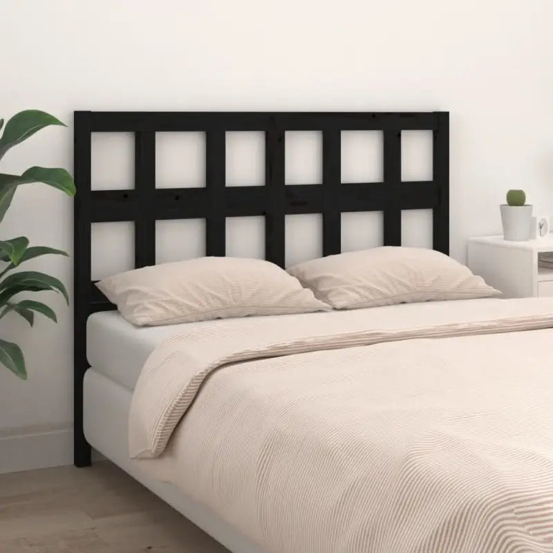 Houten hoofdeinde van massief grenenhout met trendy ontwerp - Zwart / 185.5 x 100 cm / 1 - Hoofdborden en voetborden