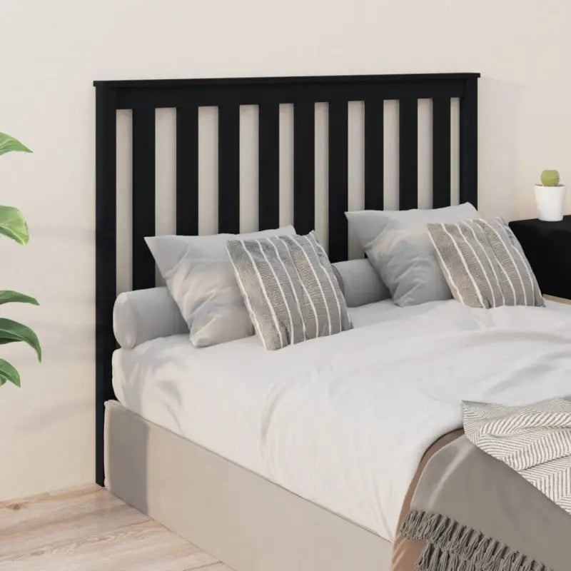 Houten hoofdeinde van massief grenenhout voor een stijlvolle slaapkamer - Zwart / 146 x 101 cm / 1 - Hoofdborden