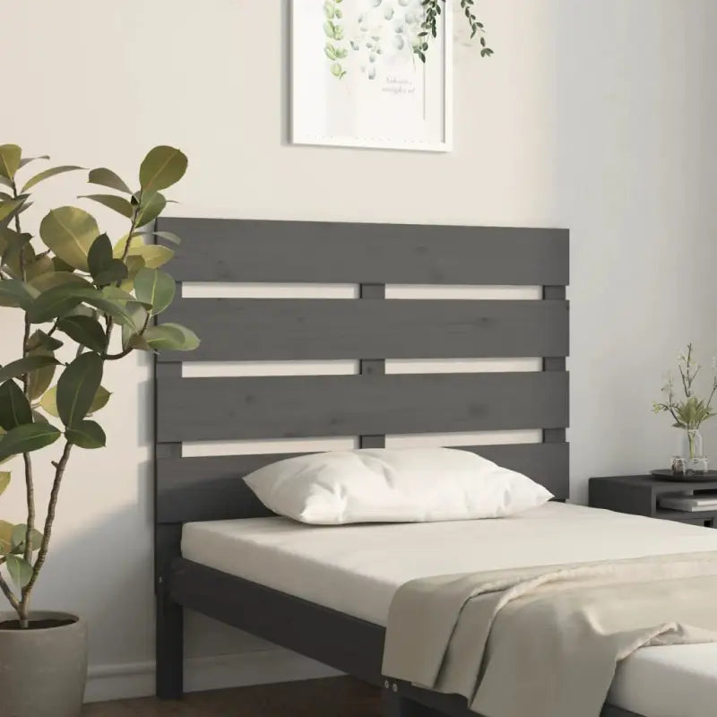 Houten hoofdeinde van massief grenenhout voor een stijlvolle slaapkamer - Grijs / 100 x 80 cm / 1 - Hoofdborden