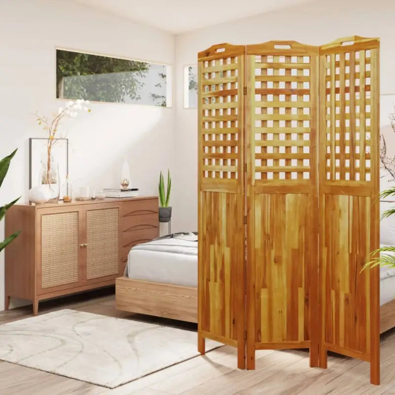 Houten kamerscherm van massief acaciahout voor privacy en indeling - 121.5 x 2 x 180 cm - Kamerschermen