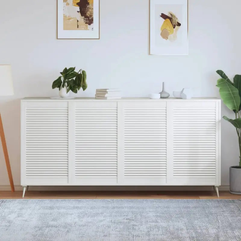 Houten kastdeuren van massief grenenhout met lamellen voor luchtcirculatie - Wit / 99.3 x 59.4 cm / 4 - Kastdeuren