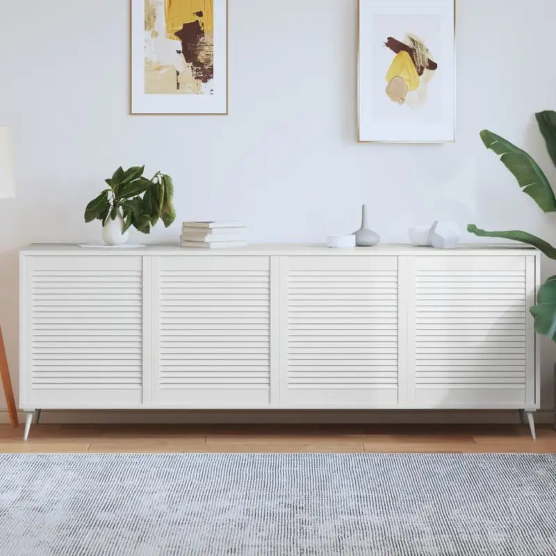 Houten kastdeuren van massief grenenhout met lamellen voor luchtcirculatie - Wit / 69 x 59.4 cm / 4 - Kastdeuren