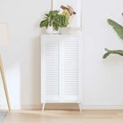 Houten kastdeuren van massief grenenhout met lamellen voor luchtcirculatie - Wit / 99 x 29.5 cm / 2 - Kastdeuren