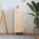 Houten kastdeuren van massief grenenhout met lamellen voor luchtcirculatie - Naturel / 99.3 x 39.4 cm / 1 - Kastdeuren
