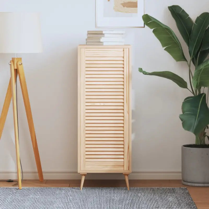 Houten kastdeuren van massief grenenhout met lamellen voor luchtcirculatie - Naturel / 99.3 x 39.4 cm / 1 - Kastdeuren