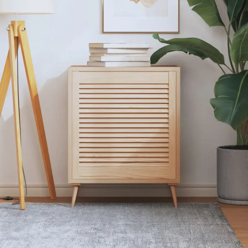Houten kastdeuren van massief grenenhout met lamellen voor luchtcirculatie - Naturel / 61.5 x 59.4 cm / 1 - Kastdeuren