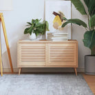 Houten kastdeuren van massief grenenhout met lamellen voor luchtcirculatie - Naturel / 39.5 x 49.4 cm / 2 - Kastdeuren