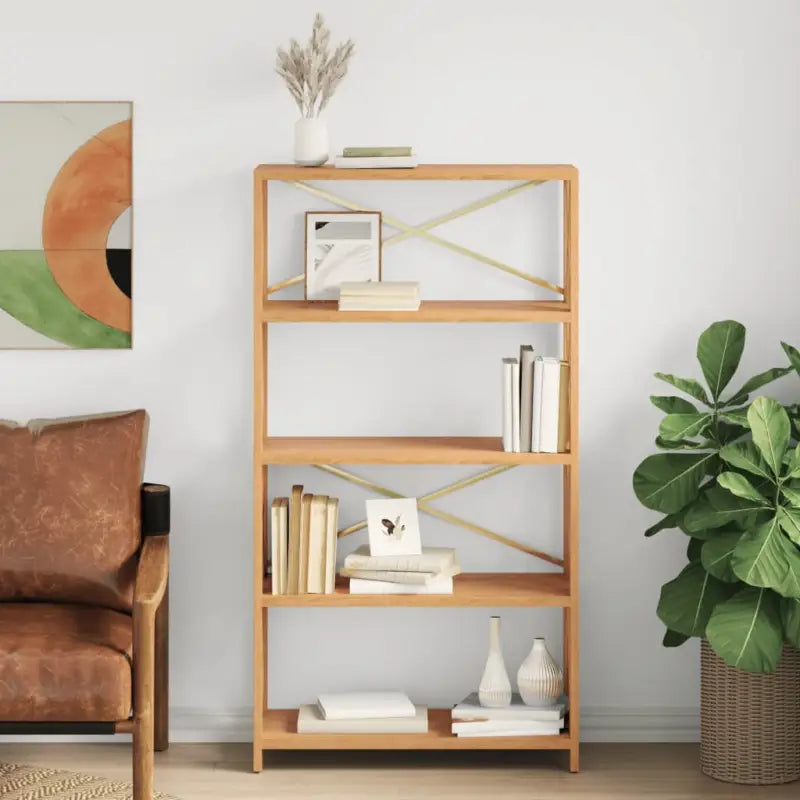 Houten kastje van massief eikenhout voor opbergruimte en woonstijl - 1 / 146 cm / 80 cm - Boekenkasten