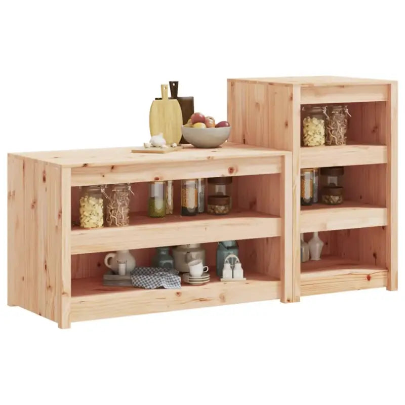 Houten keukenkasten van massief grenenhout voor buitenkeuken - Keukenkasten