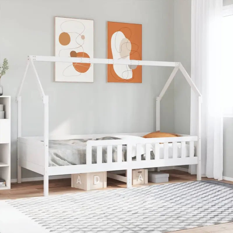 Houten kinderbedframe met open dakstructuur en massief grenenhout - Bedden & bedframes