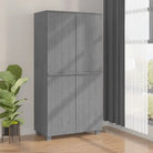 Houten kledingkast van massief grenenhout voor een stijlvolle inrichting - Donkergrijs / 1 - Kledingkasten