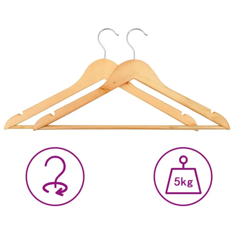 Houten kleerhangers met draaibare haak voor flexibel opbergen - Bruin / 50 - Kleerhangers