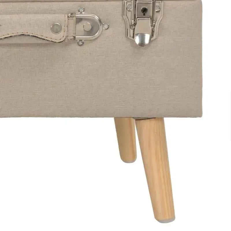 Houten kruk met massief houten poten en comfortabel stoffen bekleding