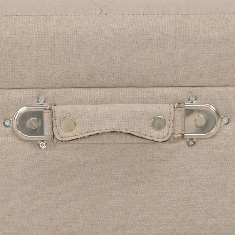 Houten kruk met massief houten poten en comfortabel stoffen bekleding - Beige - Opberg- & halbankjes