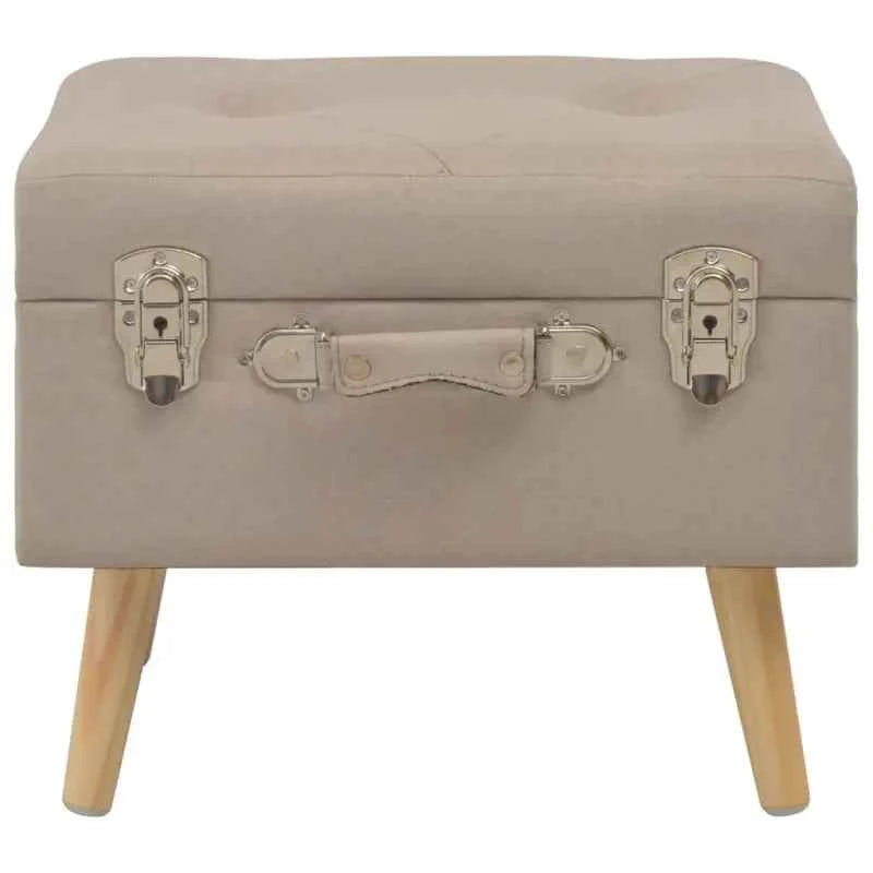 Houten kruk met massief houten poten en comfortabel stoffen bekleding